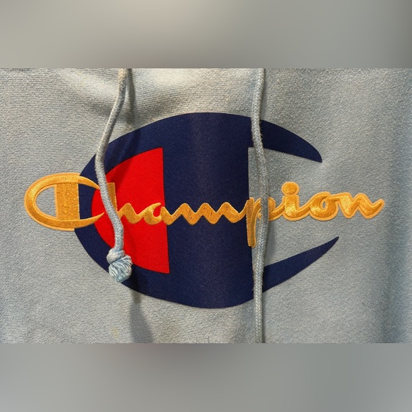 Men’s Champion Reverse Weave Hoodie with Gold Lettering - Picture 2 of 3
